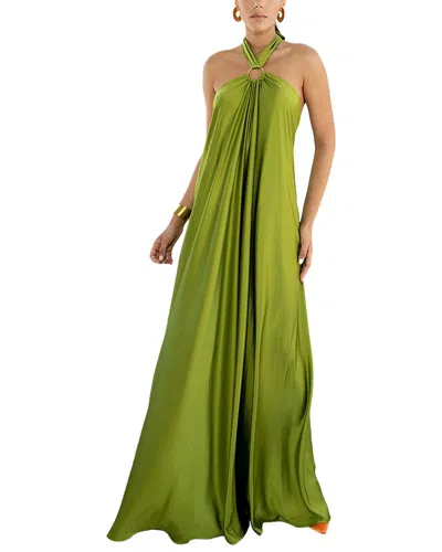Florida Charlotte Solid Maxi Dress In Green
