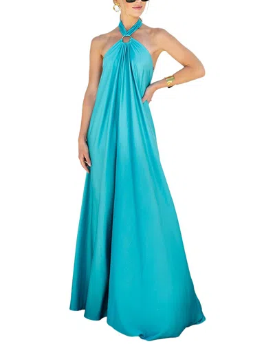 Florida Charlotte Solid Maxi Dress In Blue