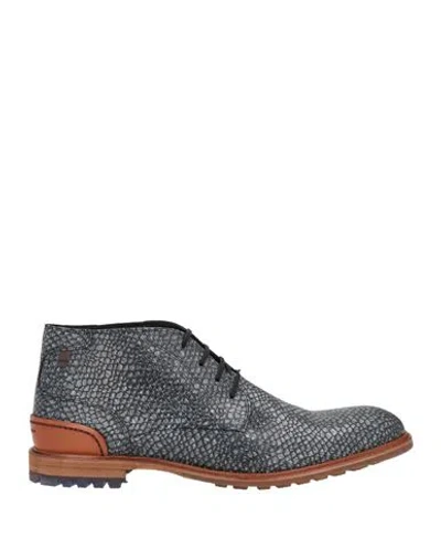Floris Van Bommel Man Ankle Boots Charcoal Size 9 Leather In Multi