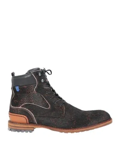 Floris Van Bommel Man Ankle Boots Dark Brown Size 11 Leather