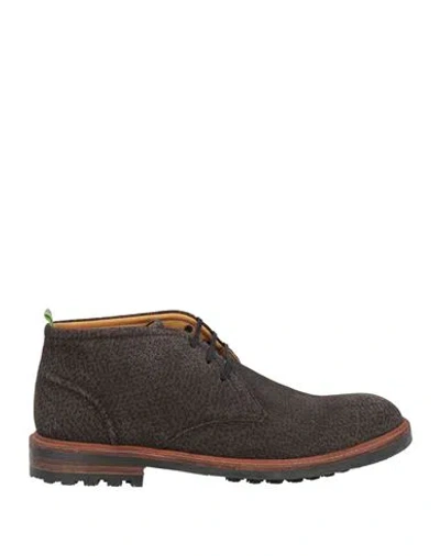 Floris Van Bommel Man Ankle Boots Dark Brown Size 9 Leather