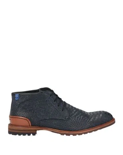 Floris Van Bommel Man Ankle Boots Navy Size 9 Leather In Multi