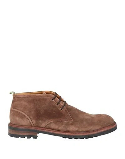 Floris Van Bommel Man Ankle Boots Sand Size 9 Leather In Brown