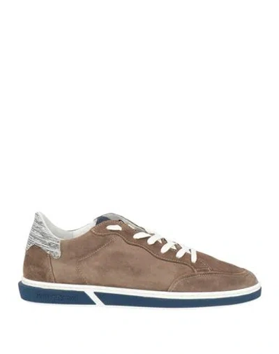 Floris Van Bommel Man Sneakers Khaki Size 10.5 Leather In Beige