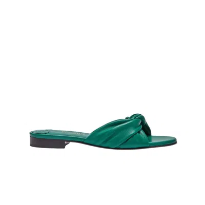 Florrie Women's Green Emma Flat Leather Sandal