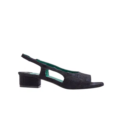 Florrie Women's Laura Black Tweed Block Heel Slingback
