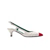Florrie Women's White Maude Slingback Ivory Red In White