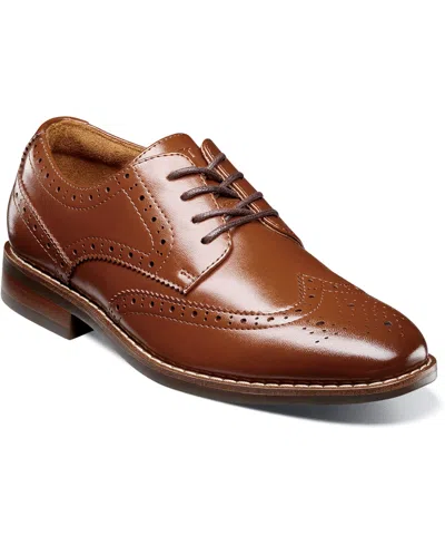 Florsheim Kids' Big Boys Rucci Junior Wingtip Oxford Shoes In Cognac