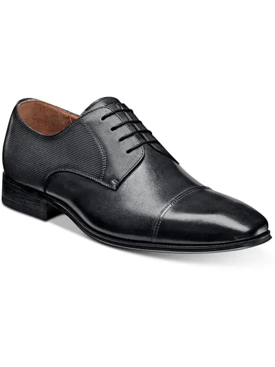 Florsheim Calipa Mens Leather Lace-up Cap Toe Oxfords In Black