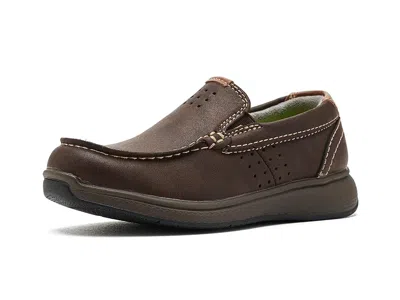 Florsheim Crossover Moc Toe Slip-on Jr. (toddler/little Kid/big Kid) Boys Shoes Brown Crazy Horse: 10.5 Little