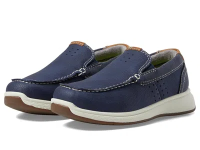 Florsheim Crossover Moc Toe Slip-on Jr. (toddler/little Kid/big Kid) Boys Shoes Navy : 5.5 Big Kid M, Syntheti In Blue