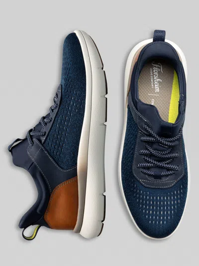 Florsheim Fleet Knit Elastic Lace Sneakers In Blue