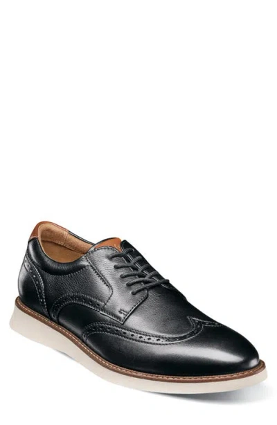 Florsheim Launch Wingtip Derby In Black Multi