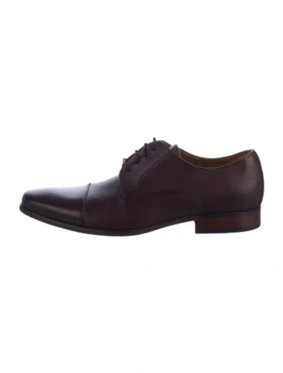 Pre-owned Florsheim Leather Derby Shoes In Burgundy