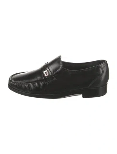 Pre-owned Florsheim Leather Dress Loafers In Black