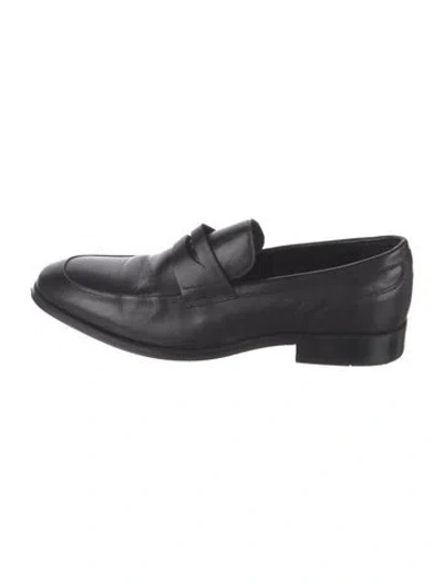 Pre-owned Florsheim Leather Dress Loafers In Black