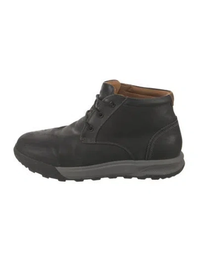 Pre-owned Florsheim Leather Lace-up Boots In Black
