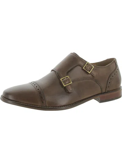 Florsheim Marino Double Monk Mens Leather Buckle Loafers In Brown