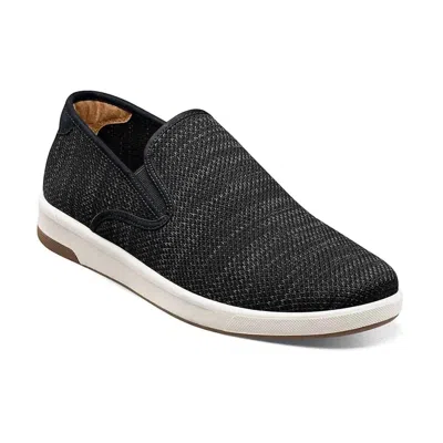 Florsheim Men's Crossover Knit Plain Toe Slip-on Sneaker In Black