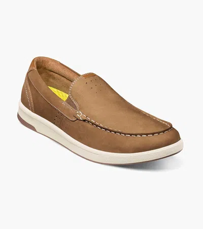 Florsheim Men's Crossover Moc Toe Slip On Sneaker In Mushroom In Gray