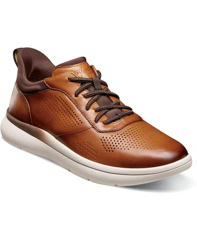 Florsheim Men's Fleet Perf Toe Elastic Lace Sneaker In Cognac