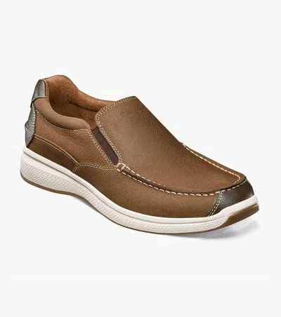 Florsheim Men's Great Lakes Moc Toe Slip On - Extra Wide Width In Stone In Brown