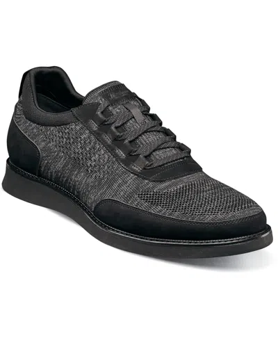 Florsheim Men's Launch Knit Elastic Lace Slip On Sneaker In Black