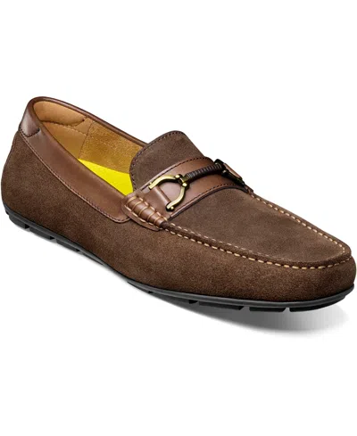 Florsheim Men's Motor Moc Toe Bit Driving Loafer In Brown Suede