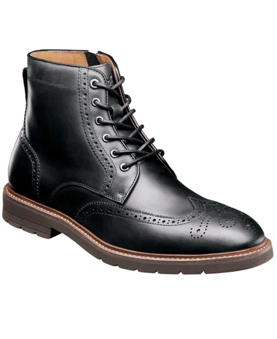 Florsheim Men's Redford Wingtip Leather Side-zip Boots In Black