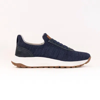 Florsheim Men's Satellite Knit Elastic Lace Slip On Sneaker In Navy In Blue