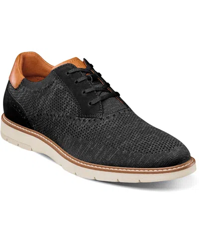 Florsheim Men's Vibe Knit Plain Toe Oxford Dress Casual Sneaker In Black