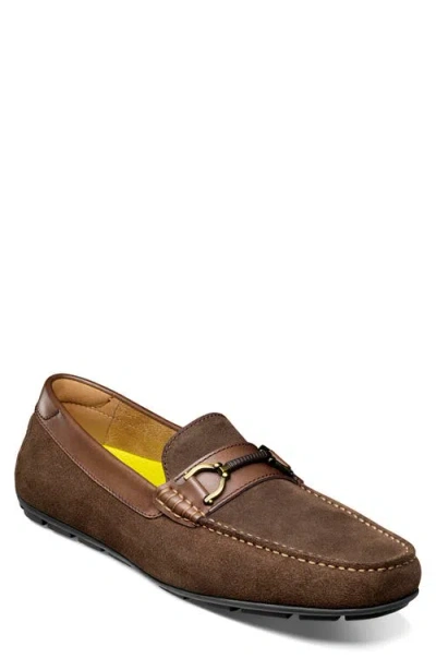 Florsheim Motor Moc Toe Bit Driving Loafer In Brown Suede