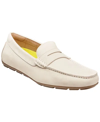Florsheim Motor Smooth Moc-toe Penny Driver Slip-on Shoes In White
