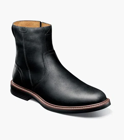 Florsheim Norwalk Boots Men's 13 Black Leather Plain Toe Side Zip Ankle Zogg196