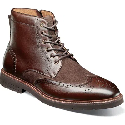 Florsheim Redford Leather Wingtip Lace Up Boot In Multi