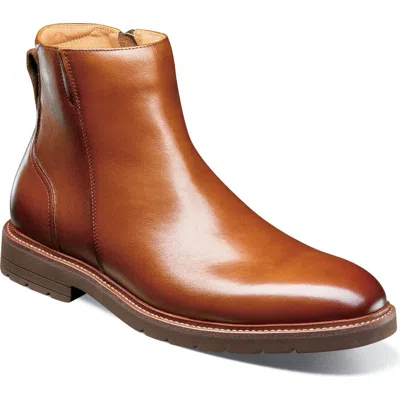 Florsheim Redford Plain Toe Side Zip Boot In Brown