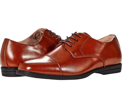 Florsheim Rolan Cap Toe Oxford (little Kid/big Kid) Boy's Shoes Cognac : 2.5 Little Kid M, Leather In Multi
