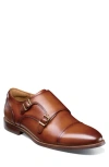 Florsheim Rucci Cap Toe Double Monk Strap Shoe In Cognac