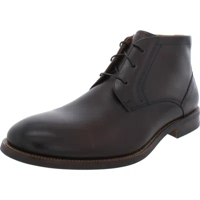 Florsheim Rucci Mens Leather Block Heel Chukka Boots In Black