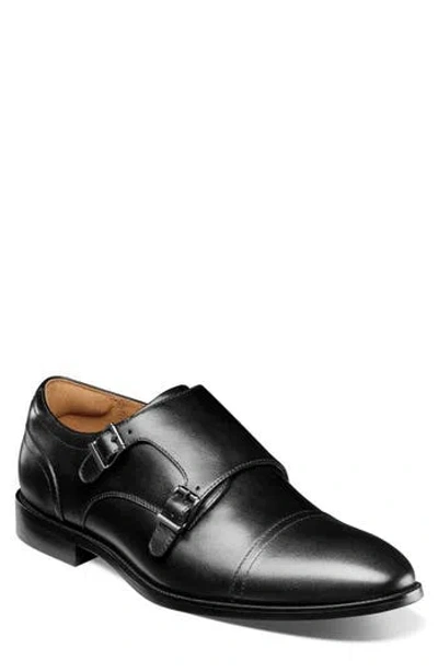 Florsheim Ruvo Monk Shoe In Black Smooth
