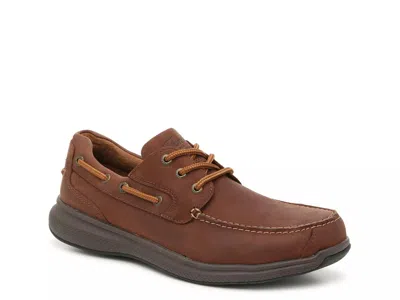 Florsheim Work Bayside Steel Toe Work Boat Shoe In Brown