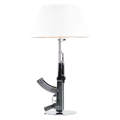 Pre-owned Flos 2021  Gun Table Dimmable Floor Lamp In Chrome By Philippe Starck In Transparent