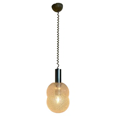 Pre-owned Flos Afra E Tobia Scarpa Italian Midcentury Pendant Lamp Bilobo Glass For  1960s In Sand
