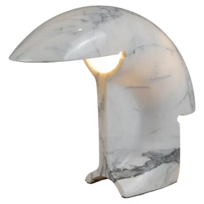 Pre-owned Flos Biagio Table Lamp By Tobia Scarpa For , Italy (1968) – Sculpted Carrara Marb In Sand
