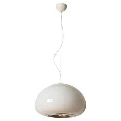 Pre-owned Flos Black & White Pendant In Glass And Chrome By Castiglioni For , Italy, 1970s