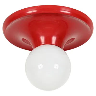 Pre-owned Flos Castiglioni Red Metal "light Ball" Wall Or Ceiling Lamp For , Italy 1970s