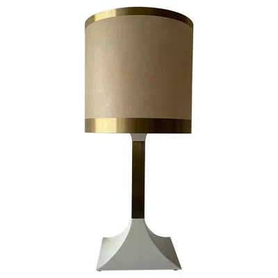 Pre-owned Flos Cocoon And Gold Metal Large Table Lamp, 1970s, Italy In Brown