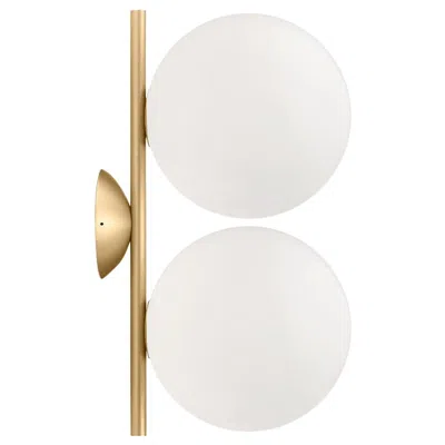 Pre-owned Flos Ic Lights C/w1 Double Ceiling/wall Sconce In Brass By Michael Anastassiades In Sand