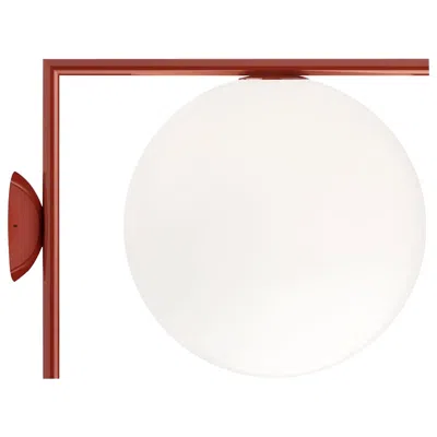 Pre-owned Flos Ic Lights C/w2 Ceiling/wall Sconce In Burgundy By Michael Anastassiades In Red