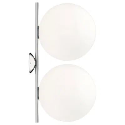 Pre-owned Flos Ic Lights C/w2 Double Ceiling/wall Sconce In Chrome By Michael In Transparent